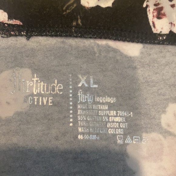 Black floral leggings soft - Picture 3 of 6